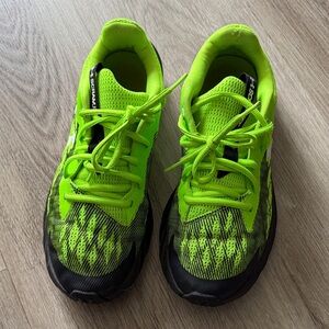 Under Armour Neon Green and Black Youth Running Shoes